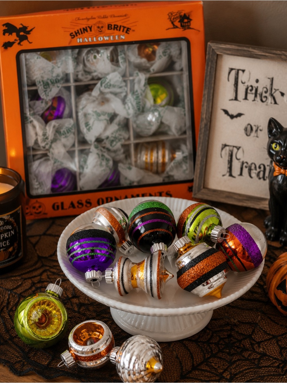 Vintage-Inspired 2014 Shiny Brite Halloween Glass Ornaments by Christopher Radko